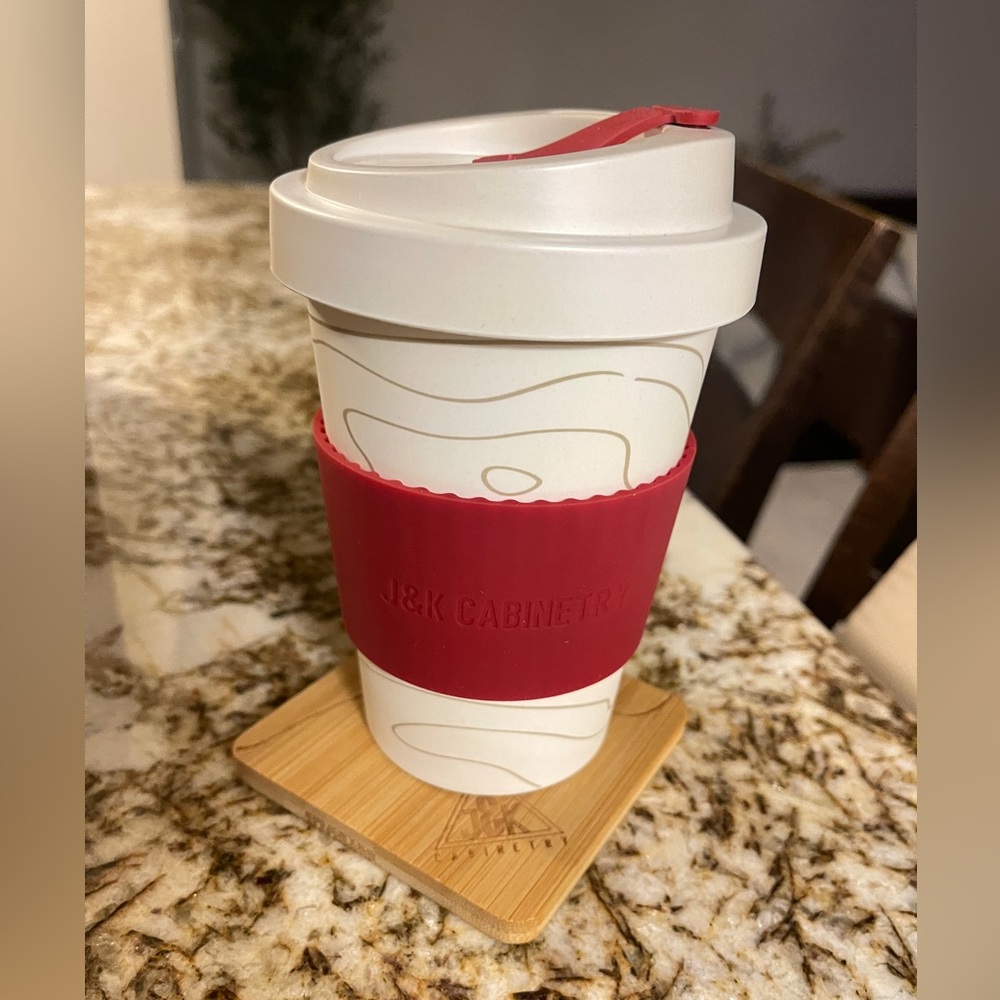 16 Oz Insulated Travel Mug, To-Go Coffee Cup with Lid & Coaster Office School